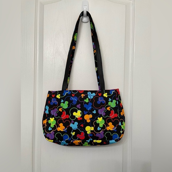 Rainbow Mickey Mouse Ears Custom Made Shoulder Bag With Purse Pal Wallet - Picture 3 of 12